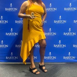 Yellow/ Gold high low dress